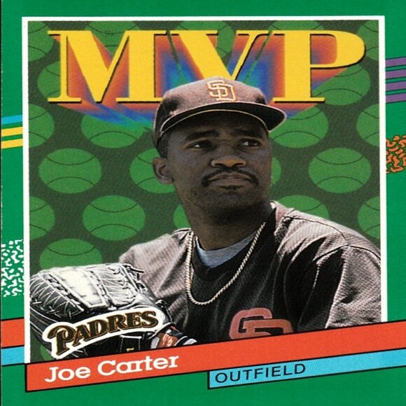 Joe Carter (San Diego Padres) Donruss '91 Green Border MVP Card - Number 409 - Picture 1 of 2